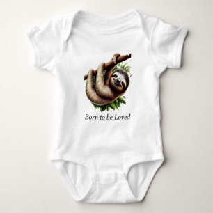 Baby Jersey Bodydress - Cute Hanging Baby Sloth T Shirt