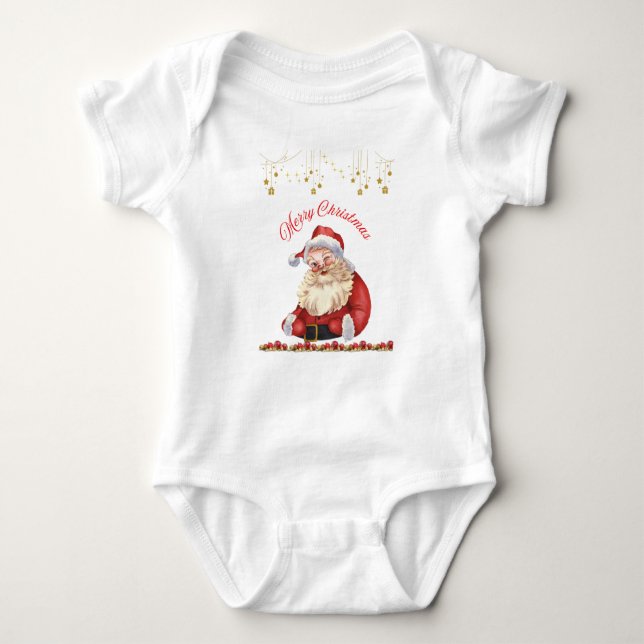 Baby Jersey Bodysuit - Christmas Design Bodysuit  T Shirt (Framsida)