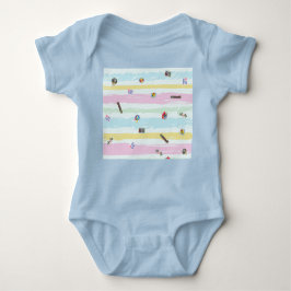Baby Jersey Bodysuit – Sports & Stripes Pastel  T Shirt