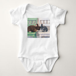 Baby Jersey Bodysuit - Two Adorable Rabbits T Shirt