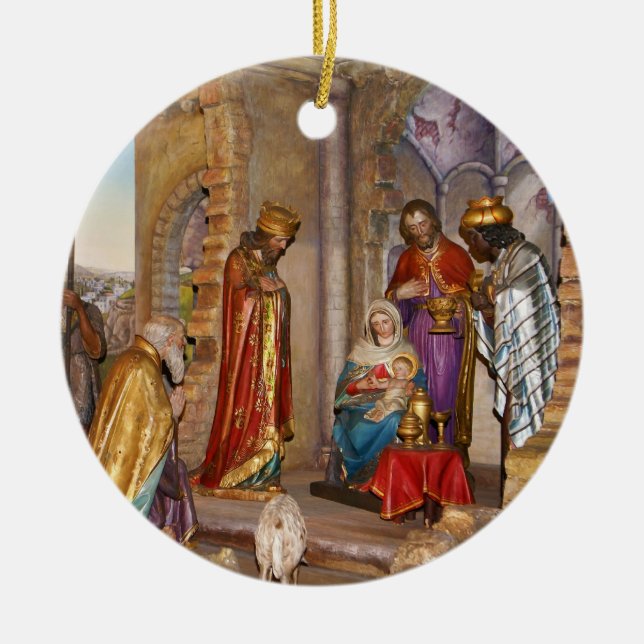 Baby Jesus av Nazareth bördiga Bethlehem Julgransprydnad Keramik (Framsidan)