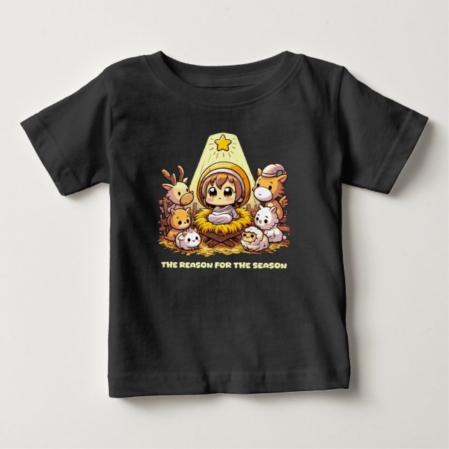 Baby Jesus: Chibi Nativity T Shirt (Framsida)