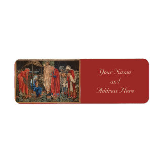 Baby Jesus Före Raphaelite juletiketter Returadress Etikett