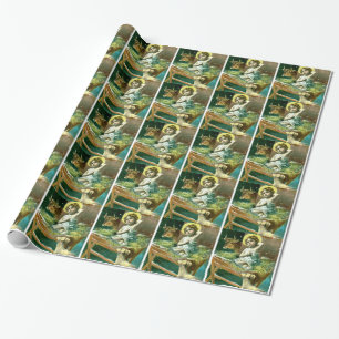 Baby Jesus i en manger Presentpapper