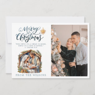 Baby Jesus i Helgdag Manger Ntivity Card Julkort