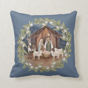 Baby Jesus i Manger Nativitet Kudde