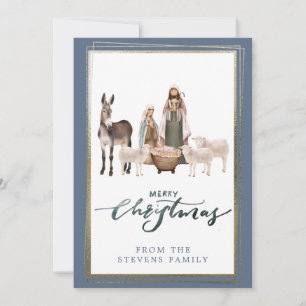 Baby Jesus i Manger Nativitets-fotomul Inbjudningar