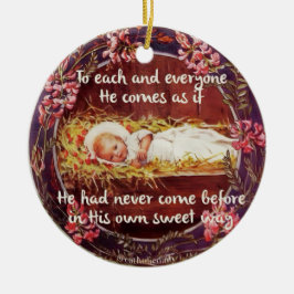 Baby Jesus i Manger-rundans ornament