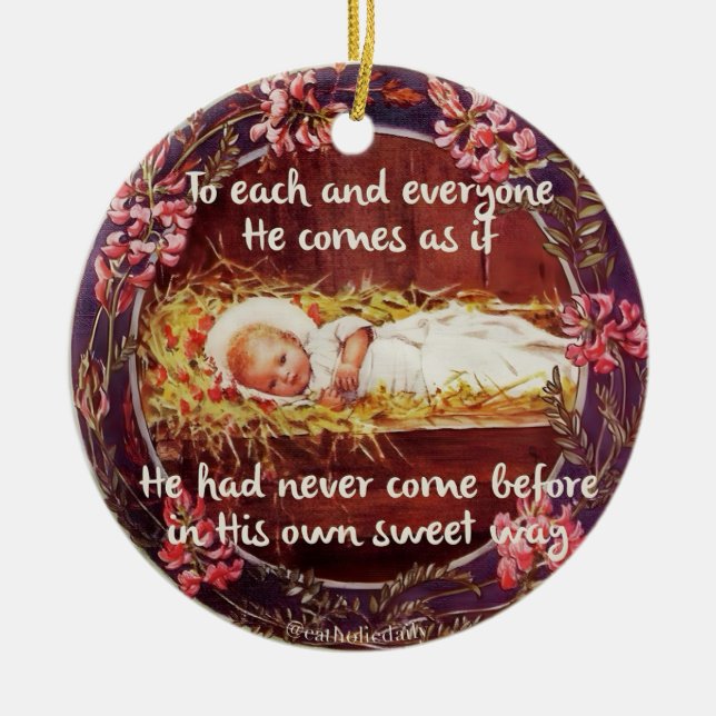 Baby Jesus i Manger-rundans ornament (Framsidan)