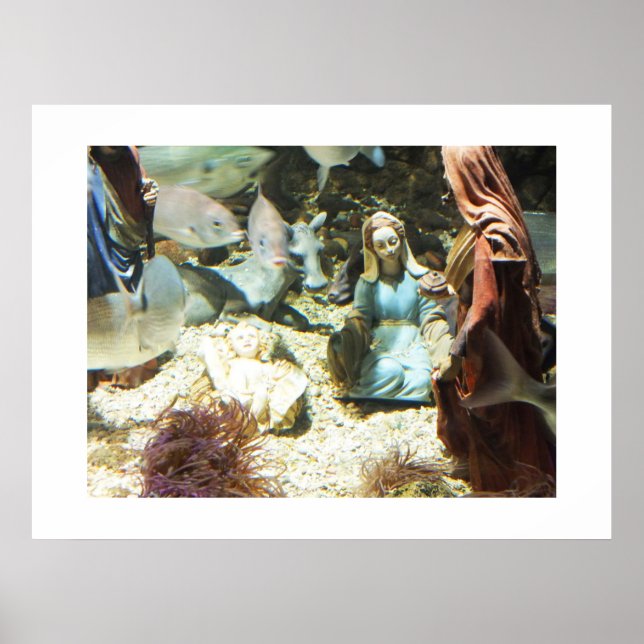 Baby Jesus i undervattensverksamhet Poster (Framsidan)