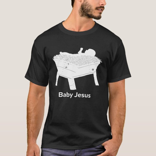 Baby Jesus Live Nativity Game Christmas Pageant T Shirt (Framsida)