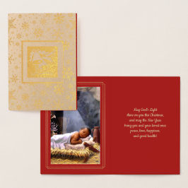 Baby Jesus Luxury Real Foil-julkort Folierat Kort