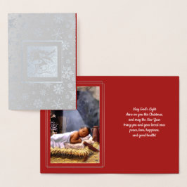 Baby Jesus Luxury Real Foil-julkort Folierat Kort
