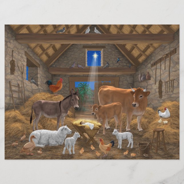 Baby Jesus Manger Heliga Nattjultomhet Nativitet (Framsida)