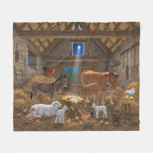 Baby Jesus Manger Heliga Nattjultomhet Nativitet Fleecefilt