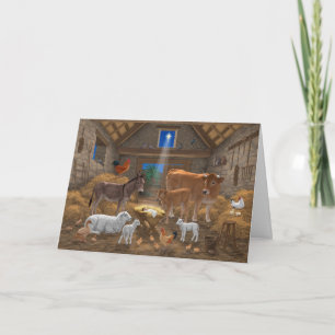 Baby Jesus Manger Heliga Nattjultomhet Nativitet Helgkort