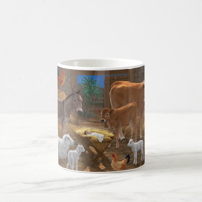 Baby Jesus Manger Heliga Nattjultomhet Nativitet Kaffemugg (Center)