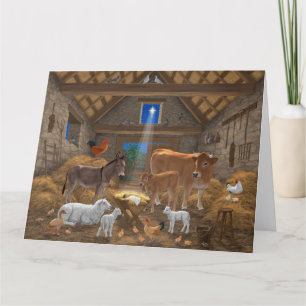 Baby Jesus Manger Heliga Nattjultomhet Nativitet Kort