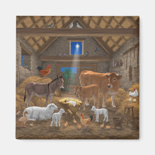 Baby Jesus Manger Heliga Nattjultomhet Nativitet Magnet
