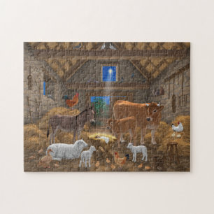 Baby Jesus Manger Heliga Nattjultomhet Nativitet Pussel