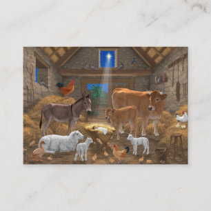 Baby Jesus Manger Heliga Nattjultomhet Nativitet Visitkort