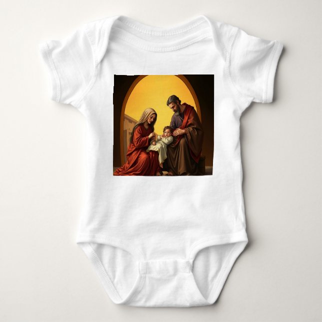 Baby Jesus Mary och Joseph Infant One Biet T Shirt (Framsida)