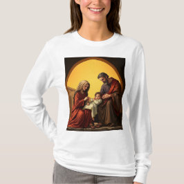 Baby Jesus Mary och Joseph Women's Långärmad Tee