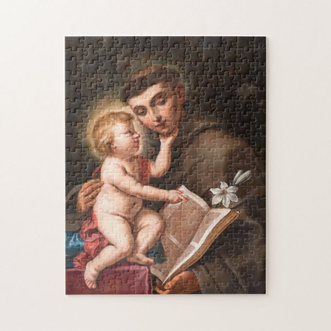Baby Jesus med St Anthony of Padua Pussel (Vertikal)