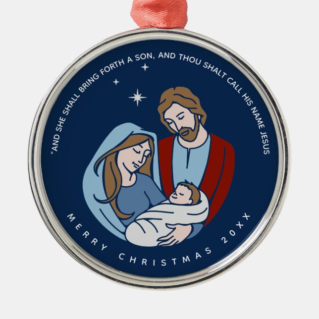 Baby Jesus Nativitetscenjulen Julgransprydnad Metall (Framsidan)