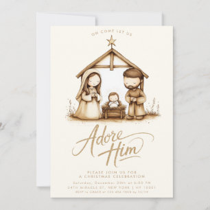 Baby Jesus Nativitetsmanger Religiösan Jul Inbjudningar