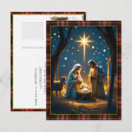 Baby Jesus Nativity Scene Photo Merry Christmas Helg Vykort