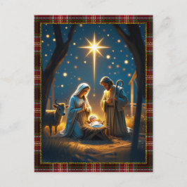 Baby Jesus Nativity Scene Photo Merry Christmas Helg Vykort