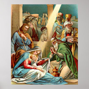 Baby Jesus och det kloka manar som ber Poster