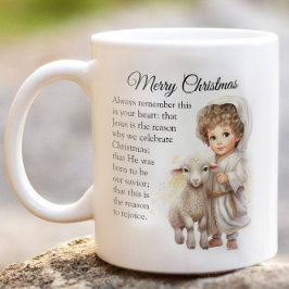 Baby Jesus- och lammillustration Kaffemugg