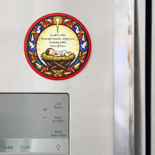 Baby Jesus Prince of Peace Round Gift Magnet (In Situ (Fridge))