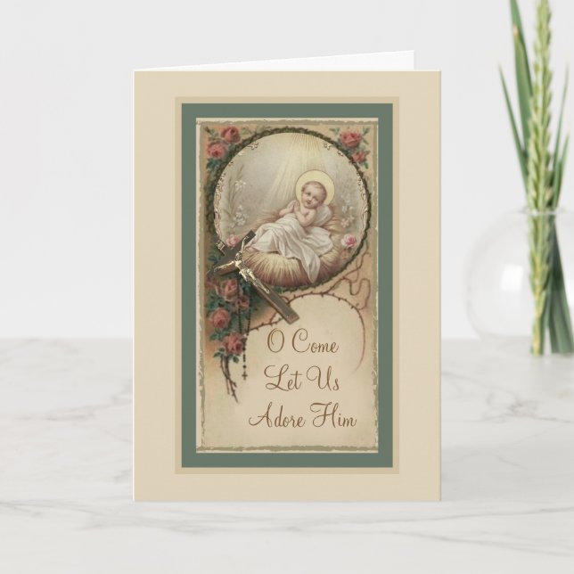 Baby Jesus Ro Vintage Kort (Framsida)