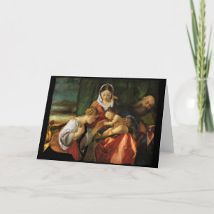 Baby Jesus Saint Catherine och Mary Helgkort