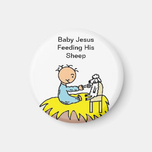 Baby Jesus som matar hans får Magnet
