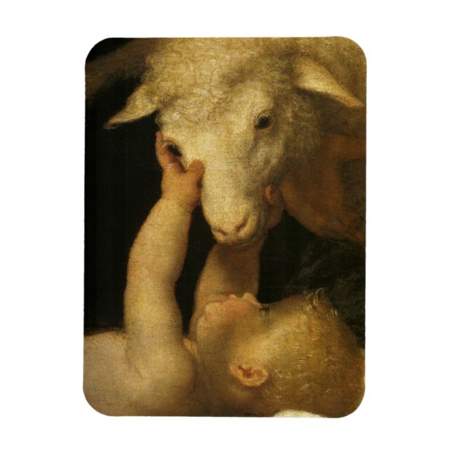 baby jesus touches lamb (2) magnet (Vertikal)