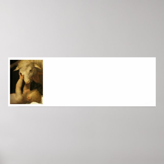 Baby Jesus Touches Lamb Poster (Framsidan)