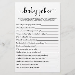 Baby Jokes Baby Shower-spel med svar