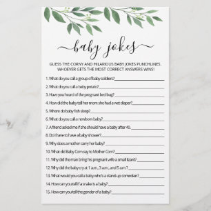 Baby Jokes Baby Shower-spel med svar