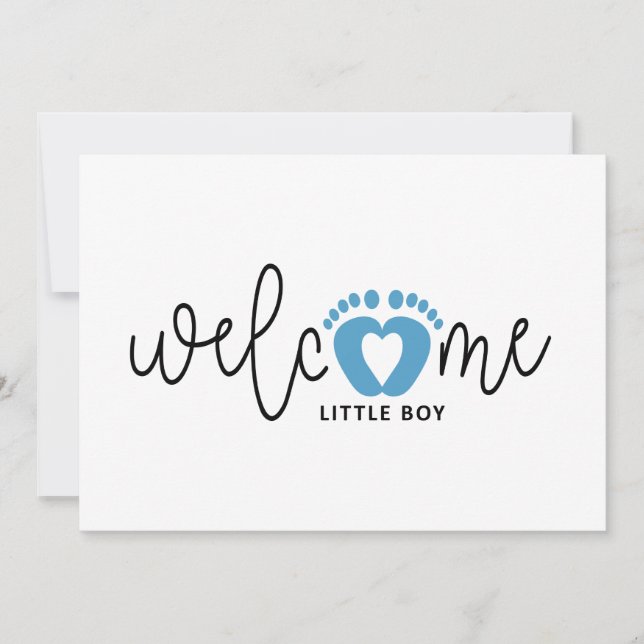 Baby jongen is geboren. geboortekaartjes. kaart (Framsida)