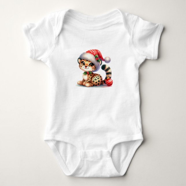 Baby jul Cheetah T Shirt (Framsida)