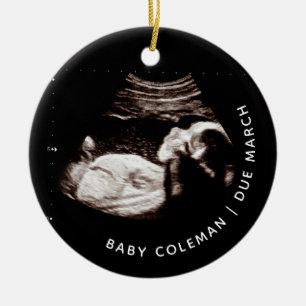 Baby Jul-Graviden Kommer snart Photo Julgransprydnad Keramik