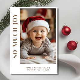 Baby jul så mycket Joy Kid Funny Photo Julkort
