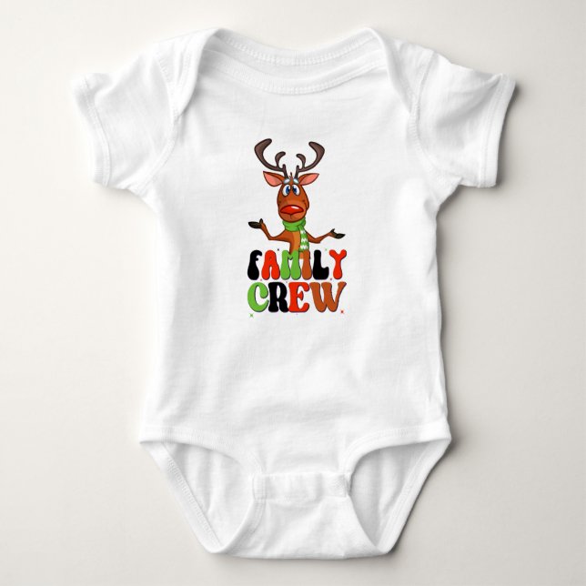 Baby "julbesättning 2023" Reindeer One biet T Shirt (Framsida)