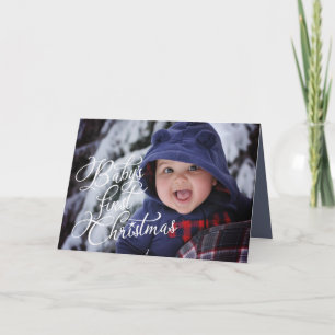 "Baby julkort för foto för första jul" - Helgkort