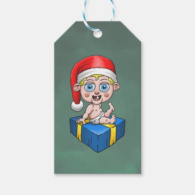 Baby Jultomten Presentetikett (Framsidan)