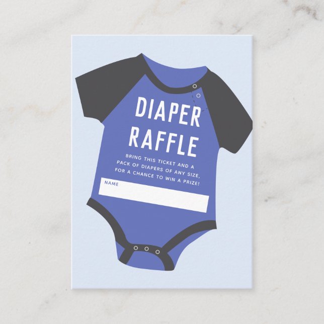 Baby Jumpdräkt | Blå | Diaper Raffle Tilläggskort (Framsida)